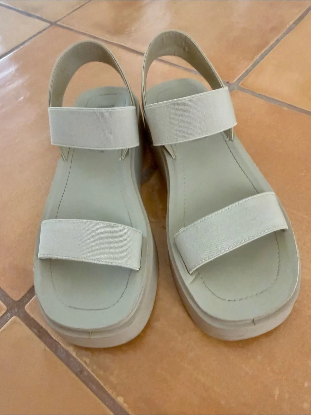 Steve Madden - Beige Strappy Platform Sandals